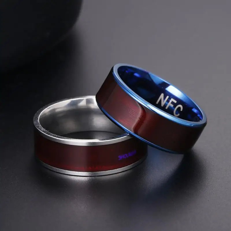 Mode Heren Ring Dragen Nfc Smart Ring Vinger Digitale Ring Voor Android Telefoons Met Functionele Paar Rvs Ring