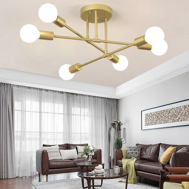 Ceiling Light 1PC 6-Head Ceiling Lamp for Home Living Room Bedroom Without Bulb