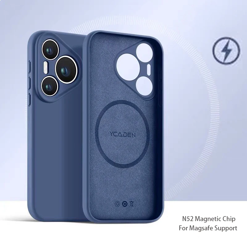 Wireless Charging Magnetic Liquid Silicone Soft Skin Phone Case