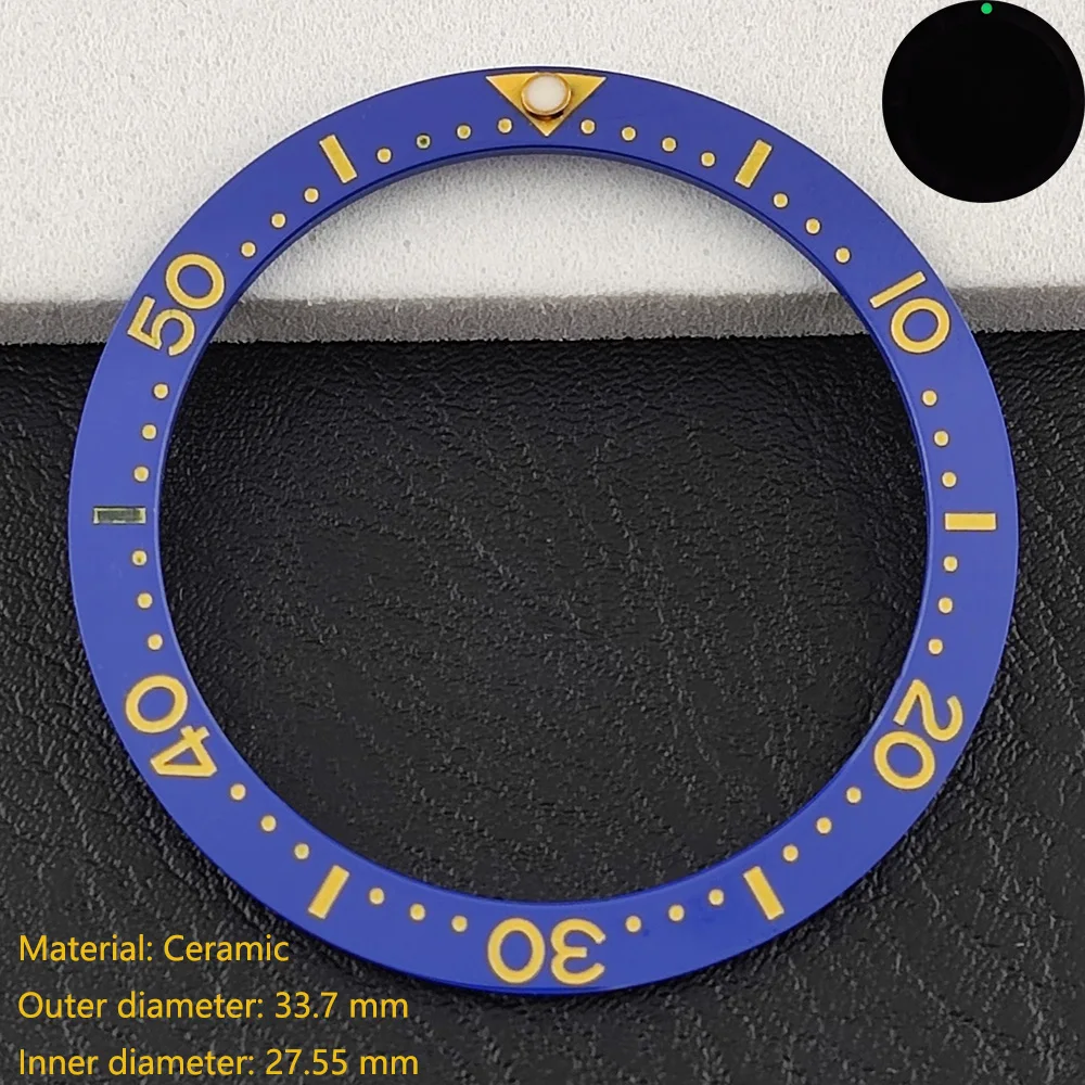 Premium Flat Ceramic Bezel Insert - 33.7mm x 27.5mm - Watch Replacement Accessory