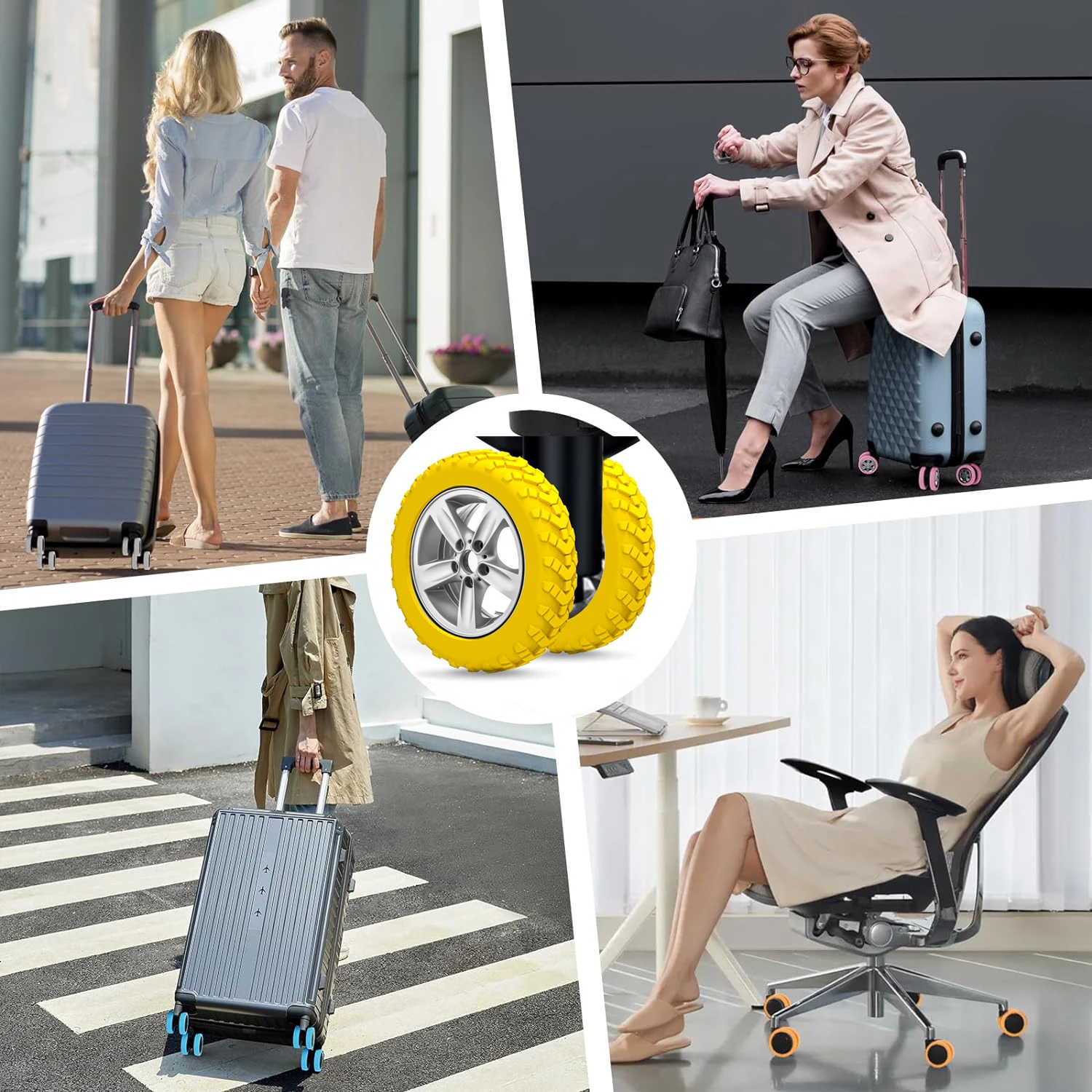 4/8Pcs Luggage Wheel Covers Portable Suitcase Wheel Protector Covers Silicone Luggage Wheel Covers Luggage Spinner Wheel Covers 4