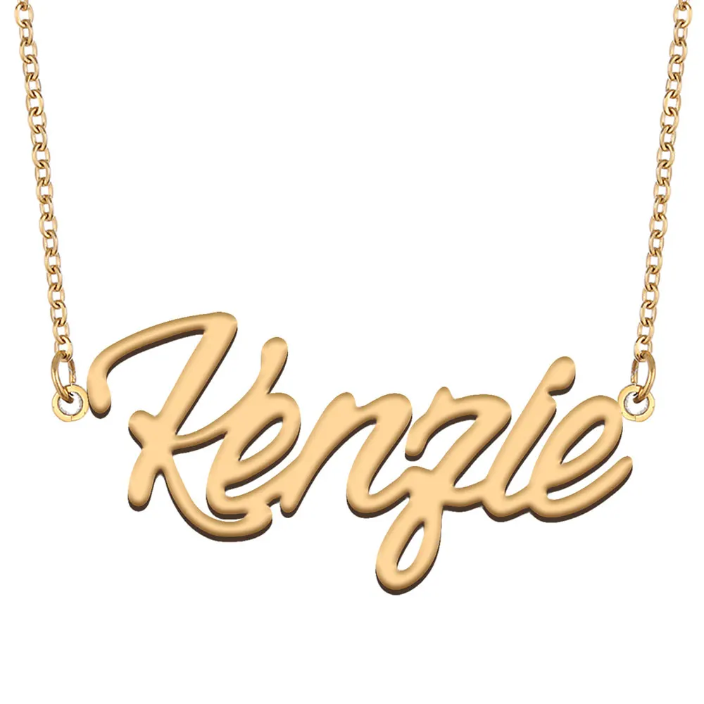 

Kenzie Name Necklace for Women Stainless Steel Jewelry Nameplate Pendant Collares Para Mujer Letters Choker