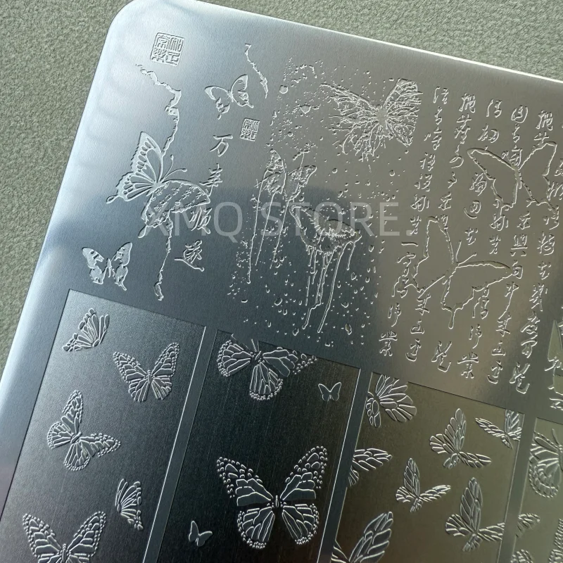 XMQ 네일 아트 스탬핑 플레이트 나비 템플릿 꽃 이미지 플레이트