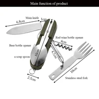 7 In 1 Multifunctional Outdoor Tableware Stainless Steel Foldable Fork Spoon Knife Picnic Camping Hiking Travelling Dinnerware 4