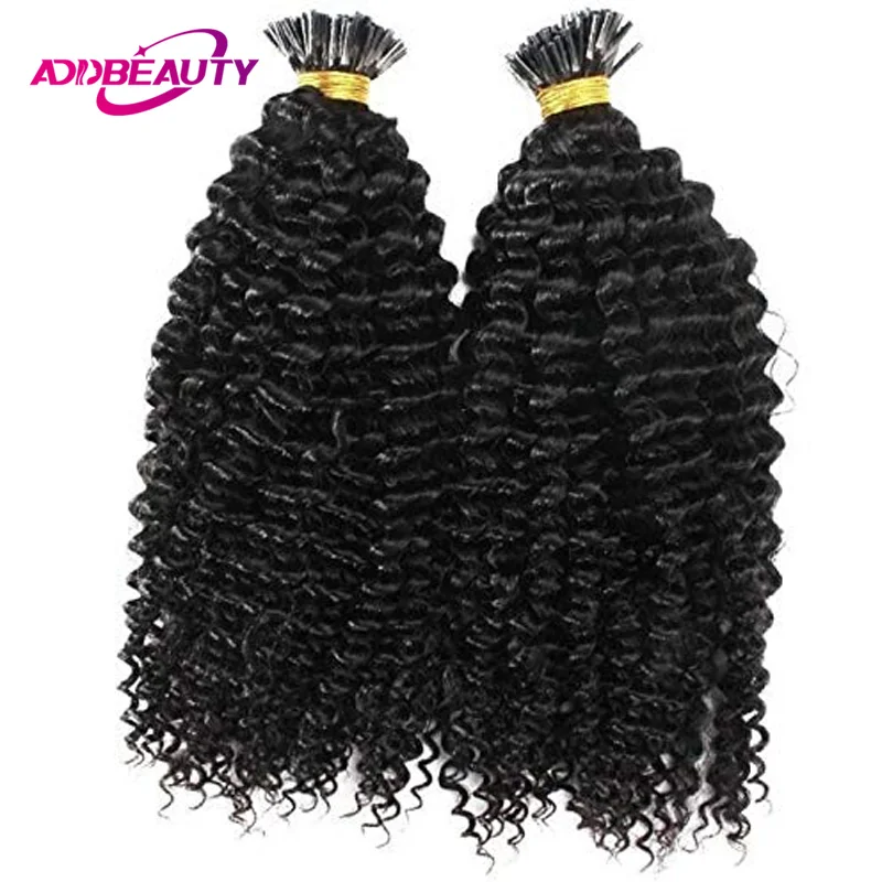 Curly ITIP Hair Extension Human Hair for Women 100% Straight Real Natural Human Hair Extension Wavy Fusion Hair Keratin Capsule