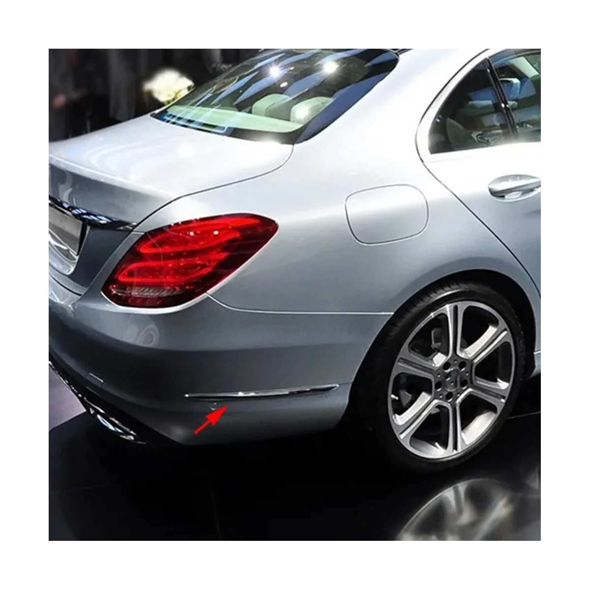 리어 범퍼 립 스포일러 크롬 트림, C 클래스 W205 C180 C200 C250 C63AMG A2058850521