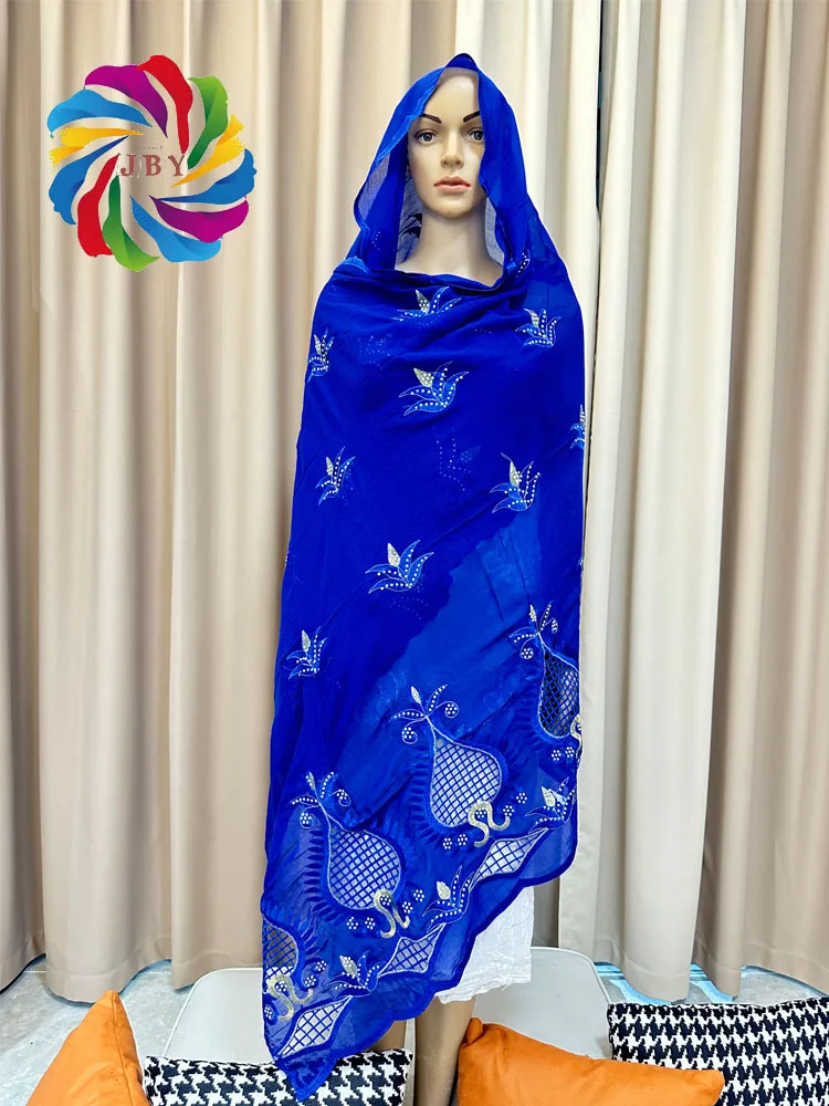 Muslim Fashion Hijab Scarf African Women Scarves Headscarf Turkush Indian Arabic Foulard Cotton Hijab Embroidery Turban shawls