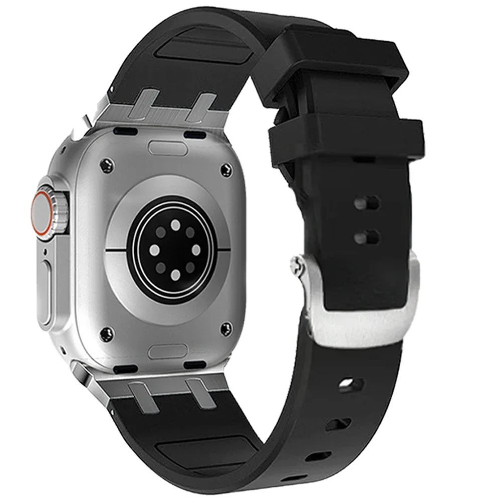 AP Rubber Band for Apple Watch Ultra 49mm 45mm 41mm 8 7 Soft Strap Fold Buckle IWatch Serie 6 5 4 3 SE 38 40 41 Sport Bracelet