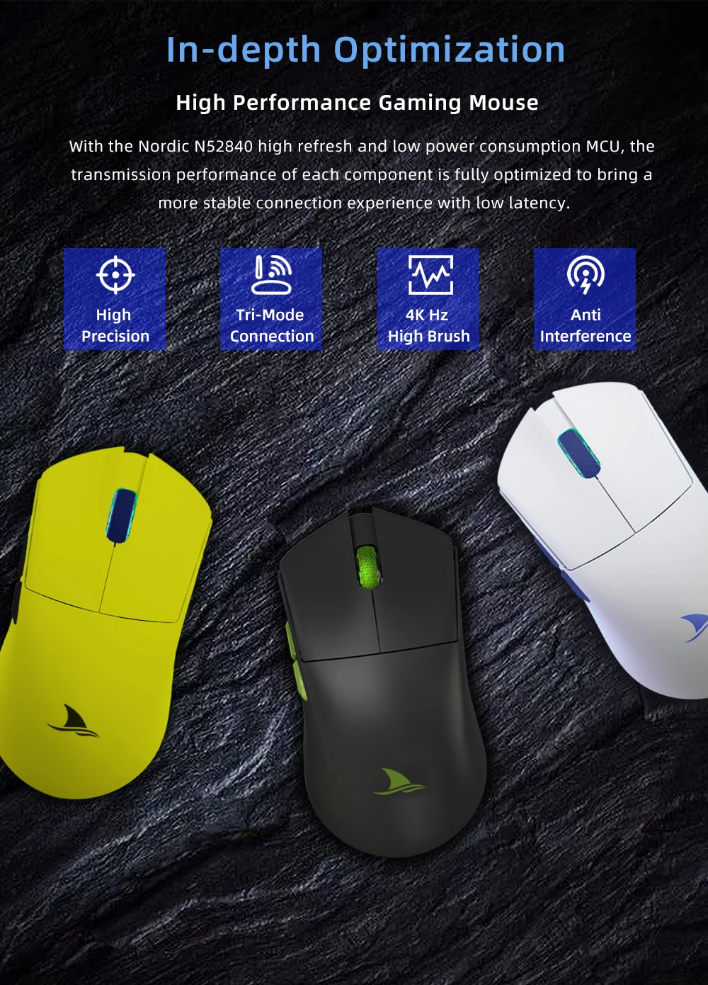 Darmoshark M3 무선 BT 트라이 모드 게이밍 마우스, 광학 E스포츠 마우스, 컴퓨터 노트북 PC용 커스텀 드라이버, 26KDPI TTC PAM3395, 4K