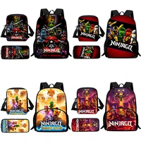 Child Backpacks Cartoon Game N-ninjagos Shoulder Bag Pencil Case Pupil Large Capacity School Bags for Boys Girls Best Gift