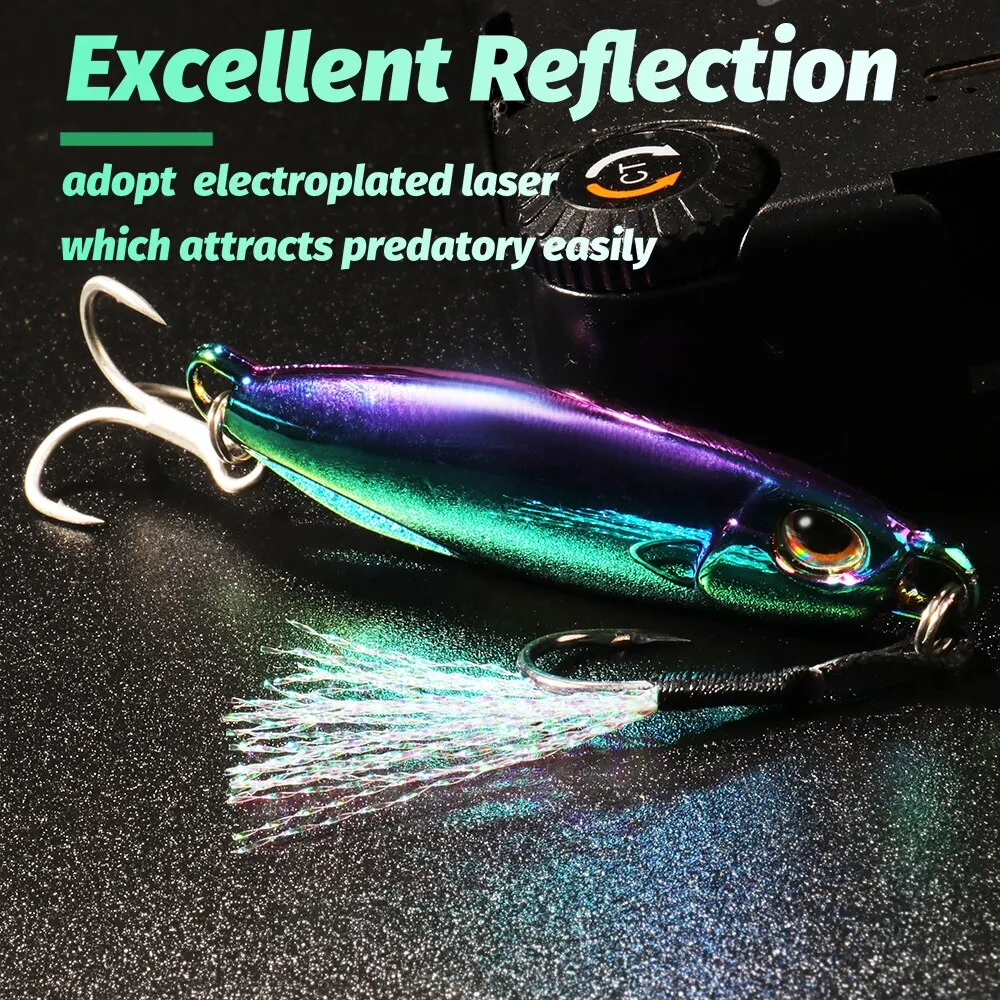 Metal Jig Fishing Lure 10g 20g 30g 40g Cast Swimbait Hook Wobbler