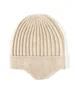 Cashmere Knit Earflap Caps Ribbing Thick Beanies 2023 Winter Vintage Hat Soft Hat Wool Blend Warm Hair Bonnet for Women Men 2