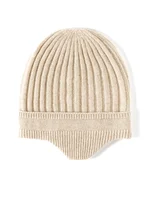 Cashmere Knit Earflap Caps Ribbing Thick Beanies 2023 Winter Vintage Hat Soft Hat Wool Blend Warm Hair Bonnet for Women Men 2