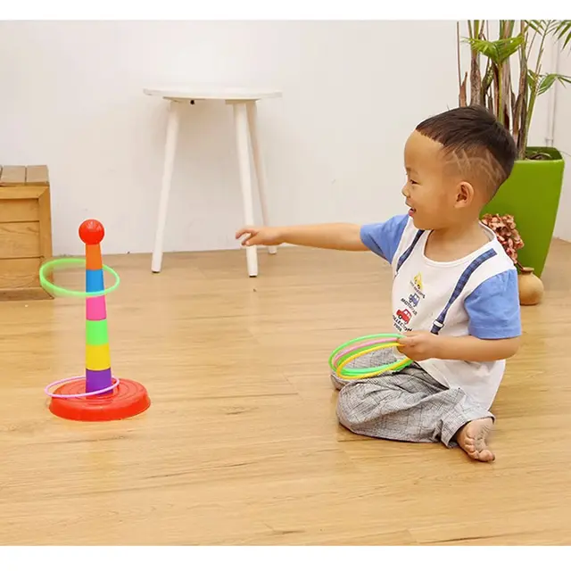 Children Throw Circle Game Ferrule Stacked Toys Fun Indoor Outdoor Parent-Child Interactive Circle Layers Early Education Gifts 3