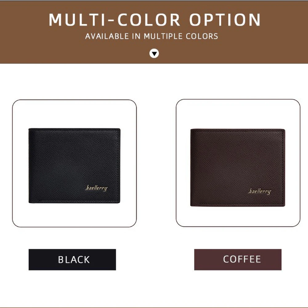 Personalized PU Wallet for Men Slim Front Pocket Zipper Coin Pocket Custom Initials RFID Blocking