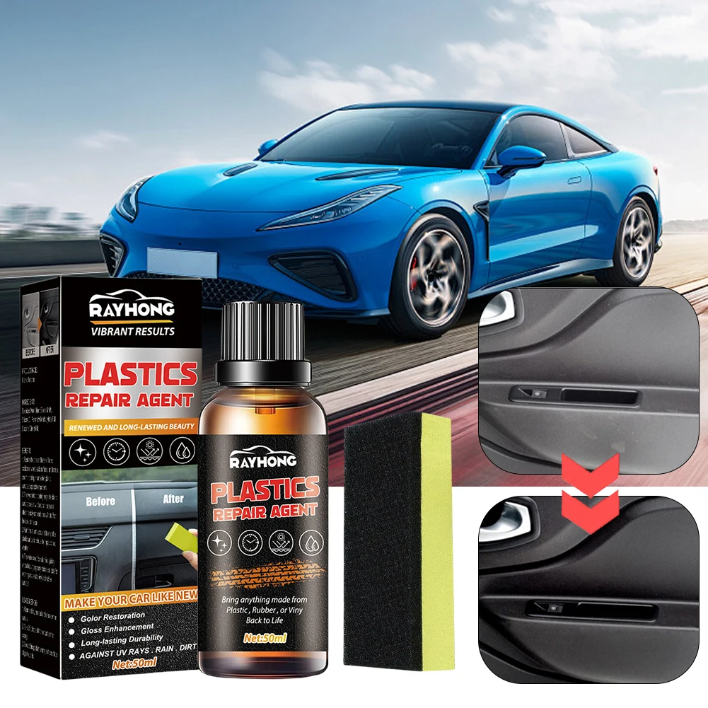 50ml Car Plastic Restorer Back To Black Gloss Auto Plastic Renovation Agent Restoring Liquid Plastic Refreshing Coating Agent 3
