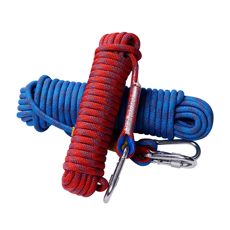 10mm Rock Climbing Rope 10M/20M Outdoor Static Rapelling Rope Fire Rescue Safety Escape Climbing Emergency Rope Cord