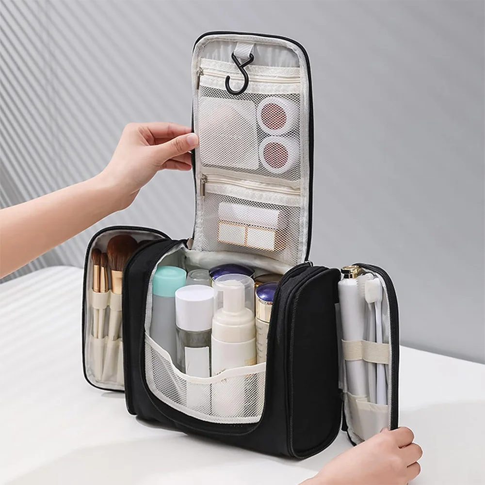 Großer Kulturbeutel zum Aufhängen mit mehreren Taschen und Haken, stilvoller Make-up-Organizer für Damen und Herren, Kulturbeutel-Reisetasche, Weihnachtsgeschenk