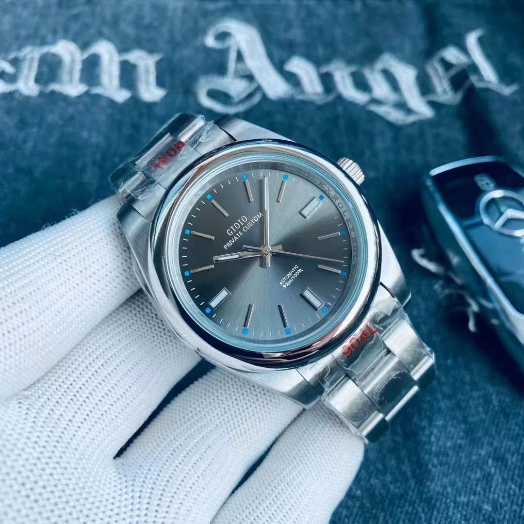 

automatic mechanical men watch grey blue 39mm