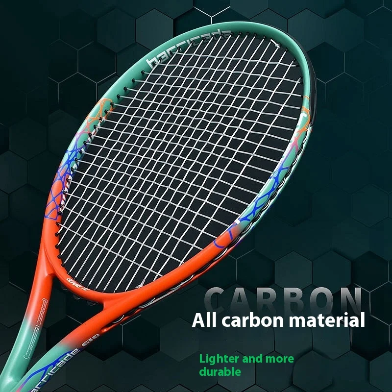 Authentic Adult All Carbon Tennis Racket High Bounce Professional Single Player Training Racket for Enhanced Performance