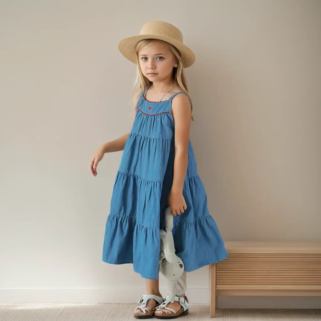 Toddler Girl Denim Dress 2