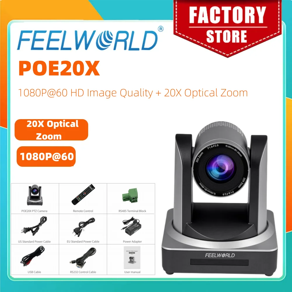 FEELWORLD 동시 라이브 스트리밍 PTZ 카메라, POE20X, USB, 3G-SDI, HDMI, IP, 사진 스튜디오용 궁극의 도구