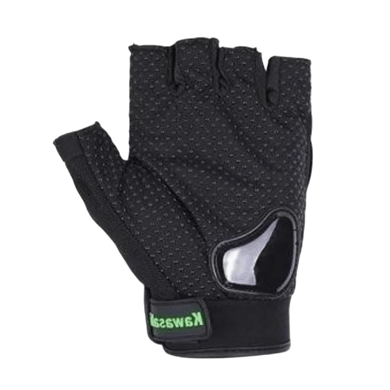 Kawasaki  Motorcycle Gloves Half Finger Breathable Motorcyclist Gloves  MTB Cycling Gloves Anti-fall Palm Guard Moto 2