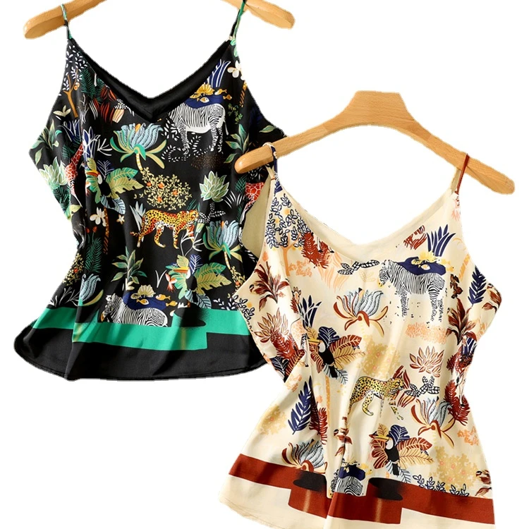

Women's sexy top with suspender waistcoat, new summer suit, with a design feel print underneath