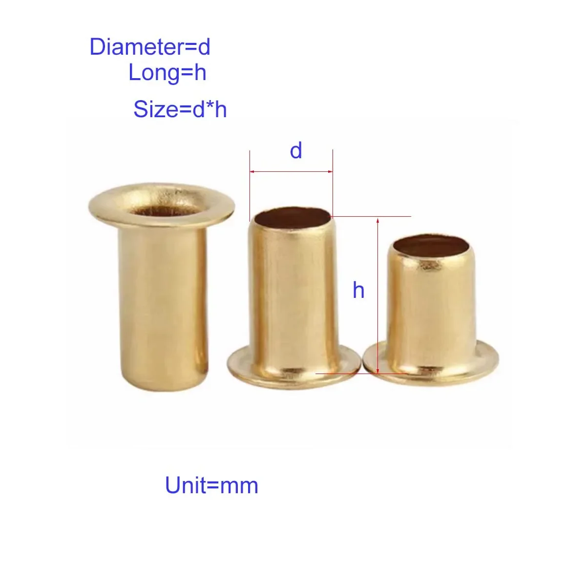 Brass Hollow Rivet/Copper Buckle M2.3M2.5M3M4M5M6