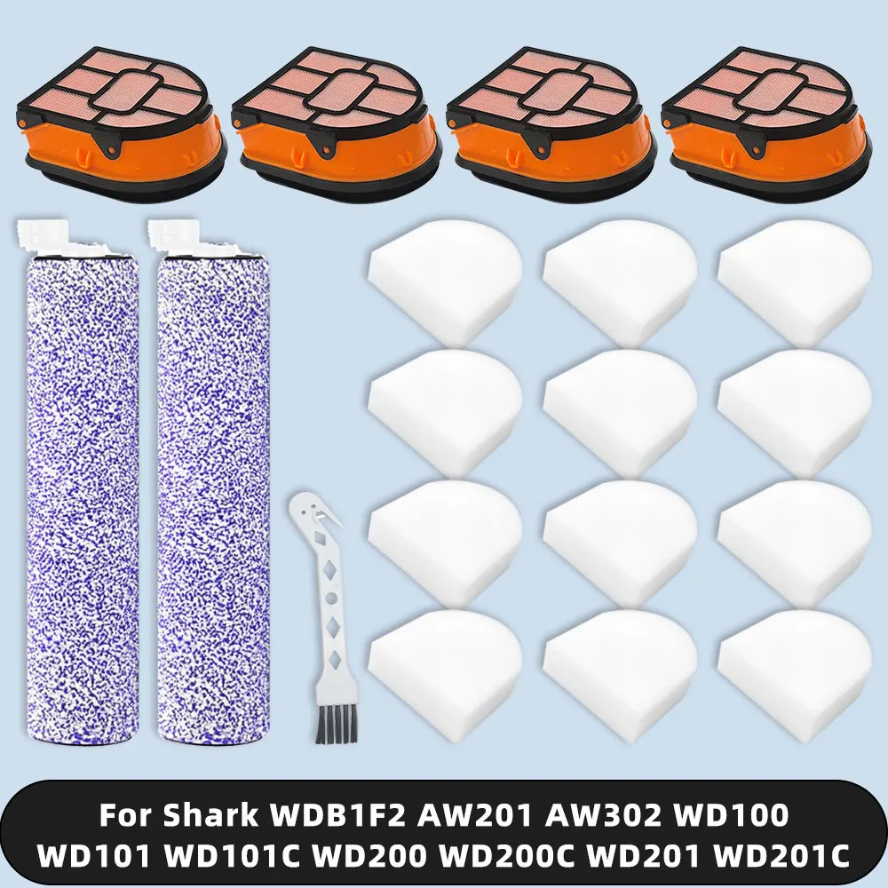 Filtres en mousse pour aspirateur - - Kit de 8 filtres - Compatibles Shark WD101, WD161, WD201 - Hydrovac XL 3-en-1 ODIPIE - Electroménager