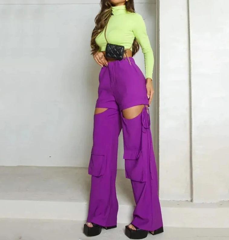 

Two Piece Casual Women Outfits 2023 Autumn New Fashion High Neck Bottom Shirt Design Sense Drawstring Workwear Trouser Set