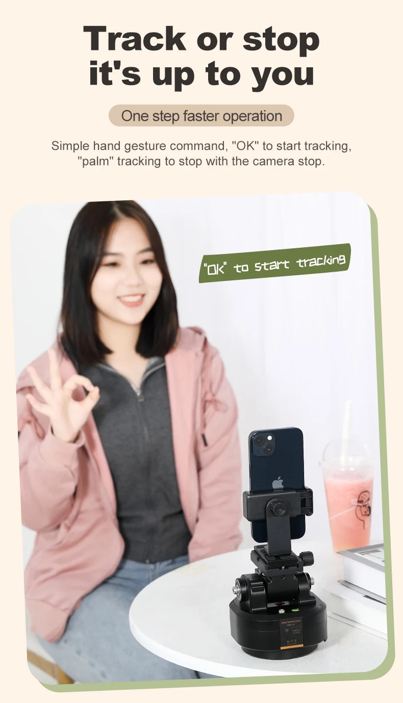 M4 M6 Motorized Tripod Head Wireless Remote Control AI Face Track Panoramic Came