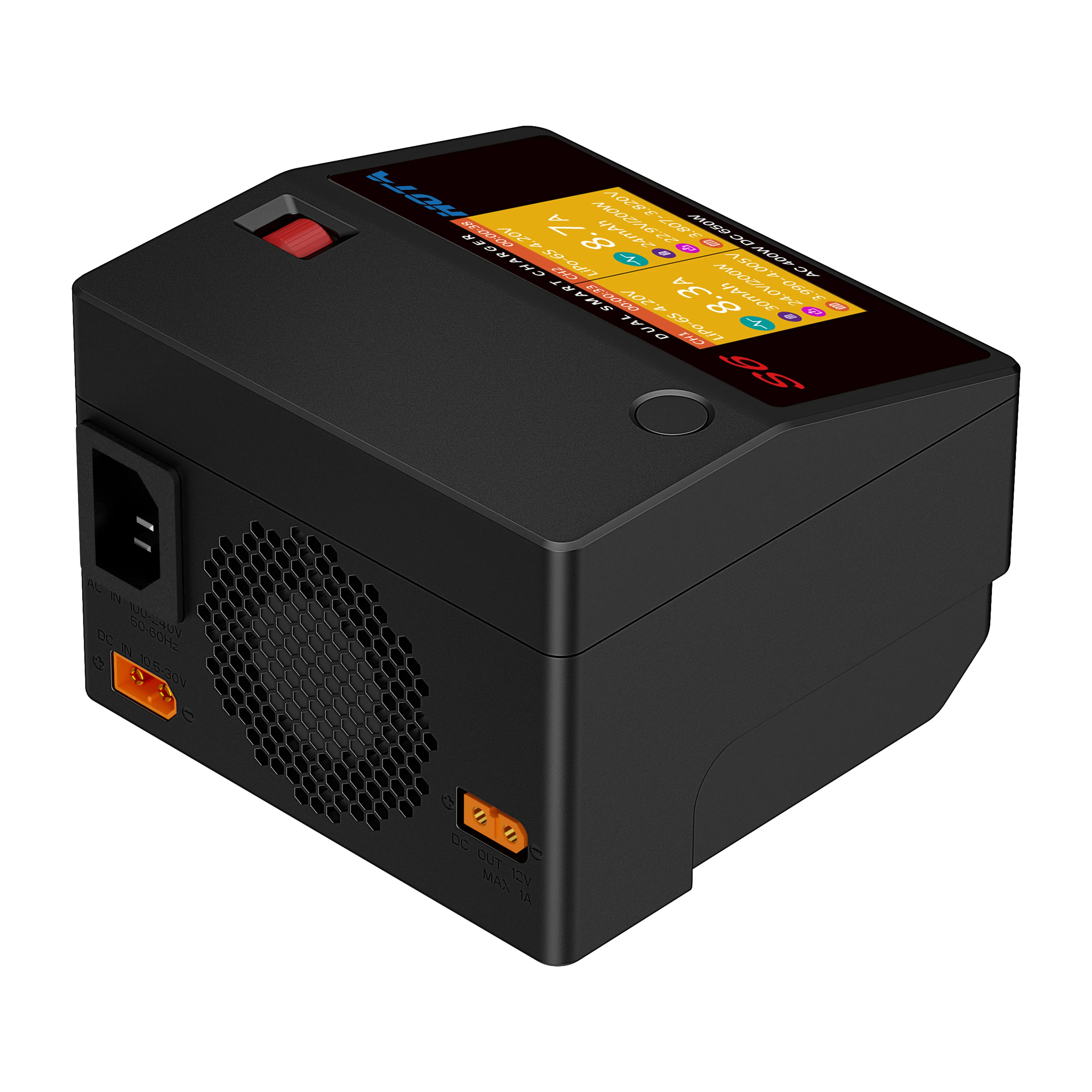 HOTA S6 AC400W DC650W 15A Dual Channel Smart Ultra Small Size Charger for Lipo LiHV LiFe LiIon NiZn NiCd NiMH Battery thumbnail 4