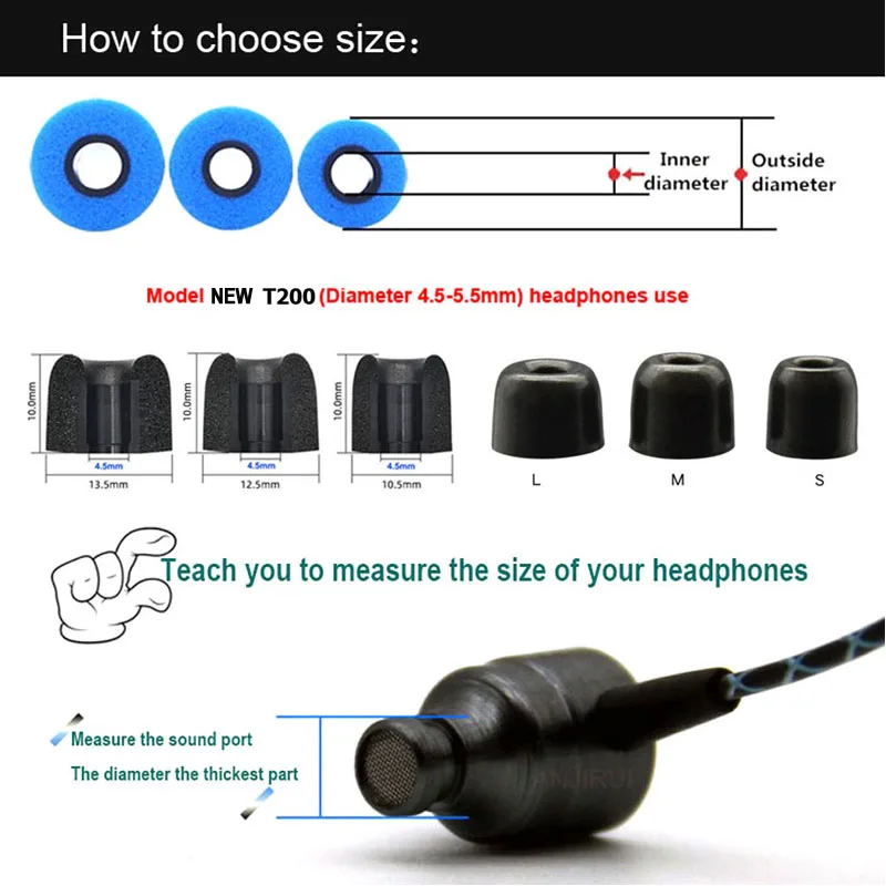 Substituição de Espuma para Fones de Ouvido Intra-auriculares Esponja Earbuds Cotton Ear Cap Cotton Algodão Ear 12 Pares l m s 45 Milímetros Calibre - Image 4