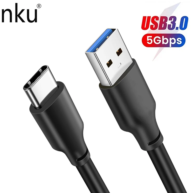 

Nku 5Gbps USB 3.0 to Type-C Fast Charging Cable SSD NVME M2 Enclosure Switch Cellphone USB3.0 SuperSpeed Type C Data Cable