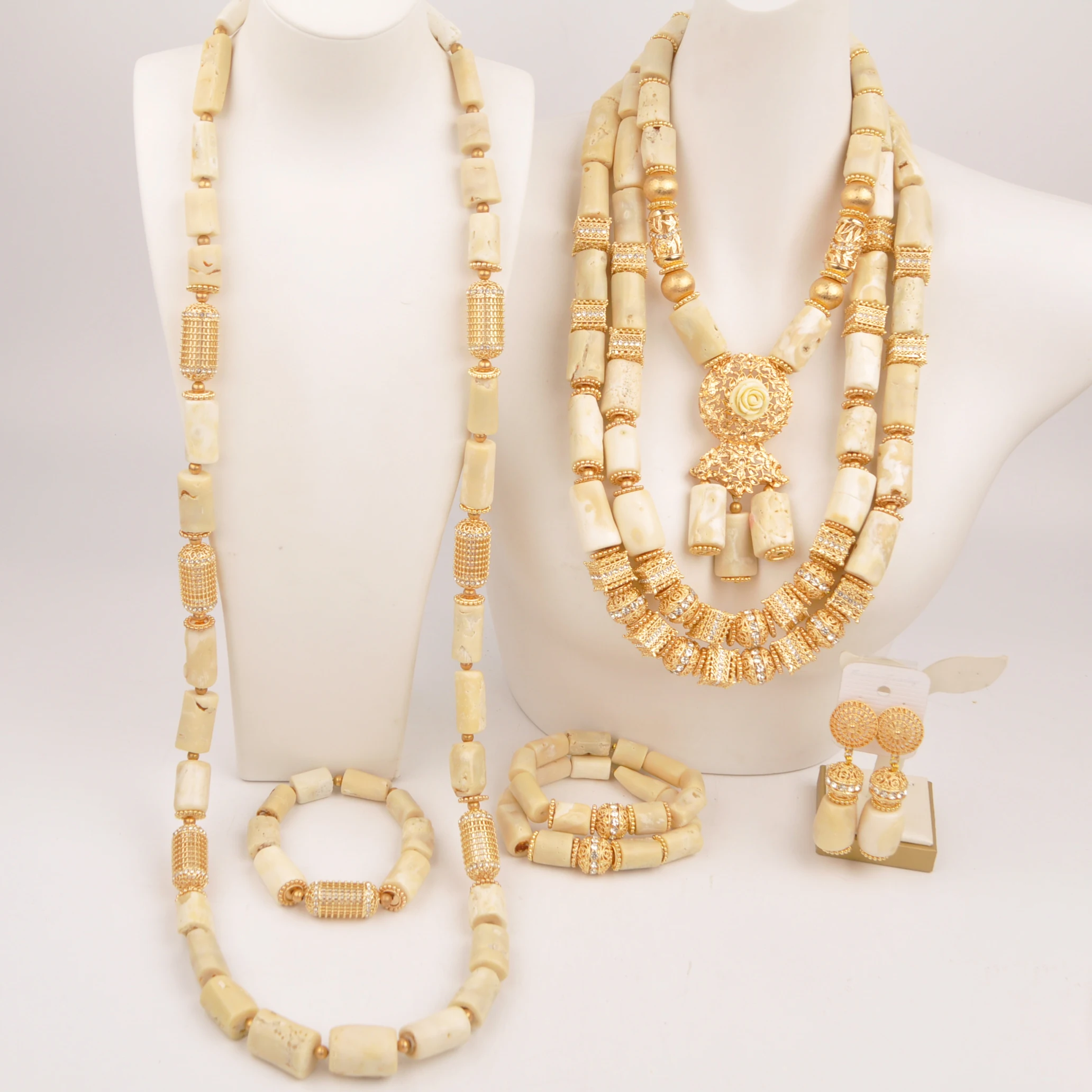 

Nigerian Wedding Coral Beads Jewelry Set