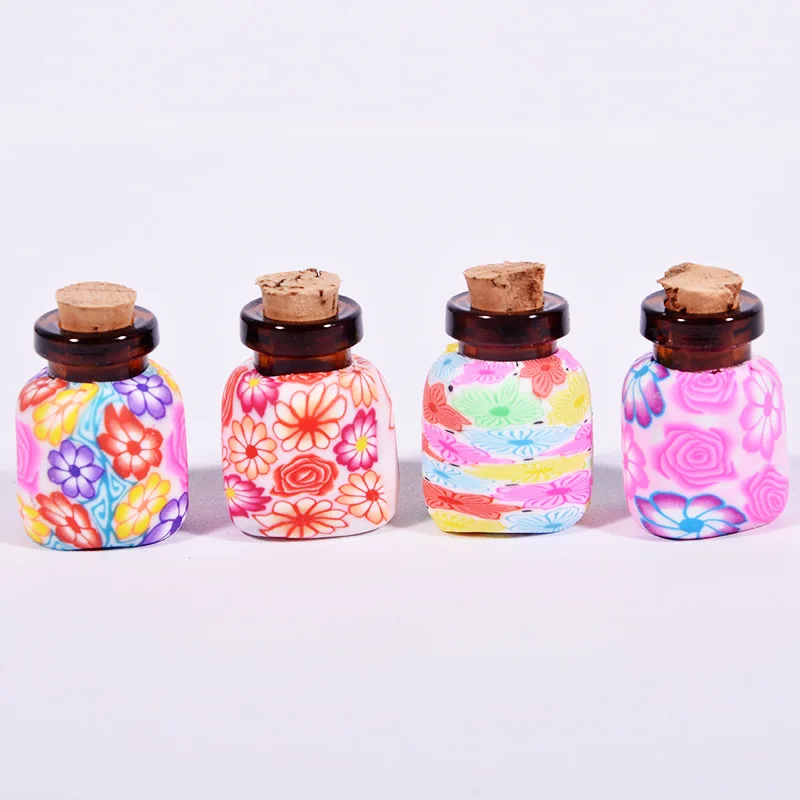 코르크 호박색 미니 유리병, 에센셜 오일 병, 결혼 선물, 소원 병, 2ml, 로트당 10 개