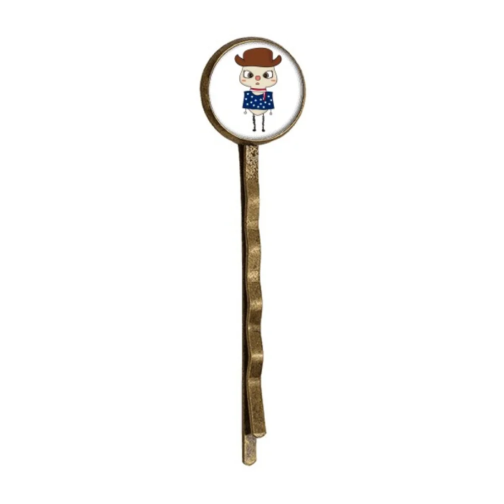 

America Country Flag Cowboy Flag UU Retro Metal Hair Bobby Pin Headwear