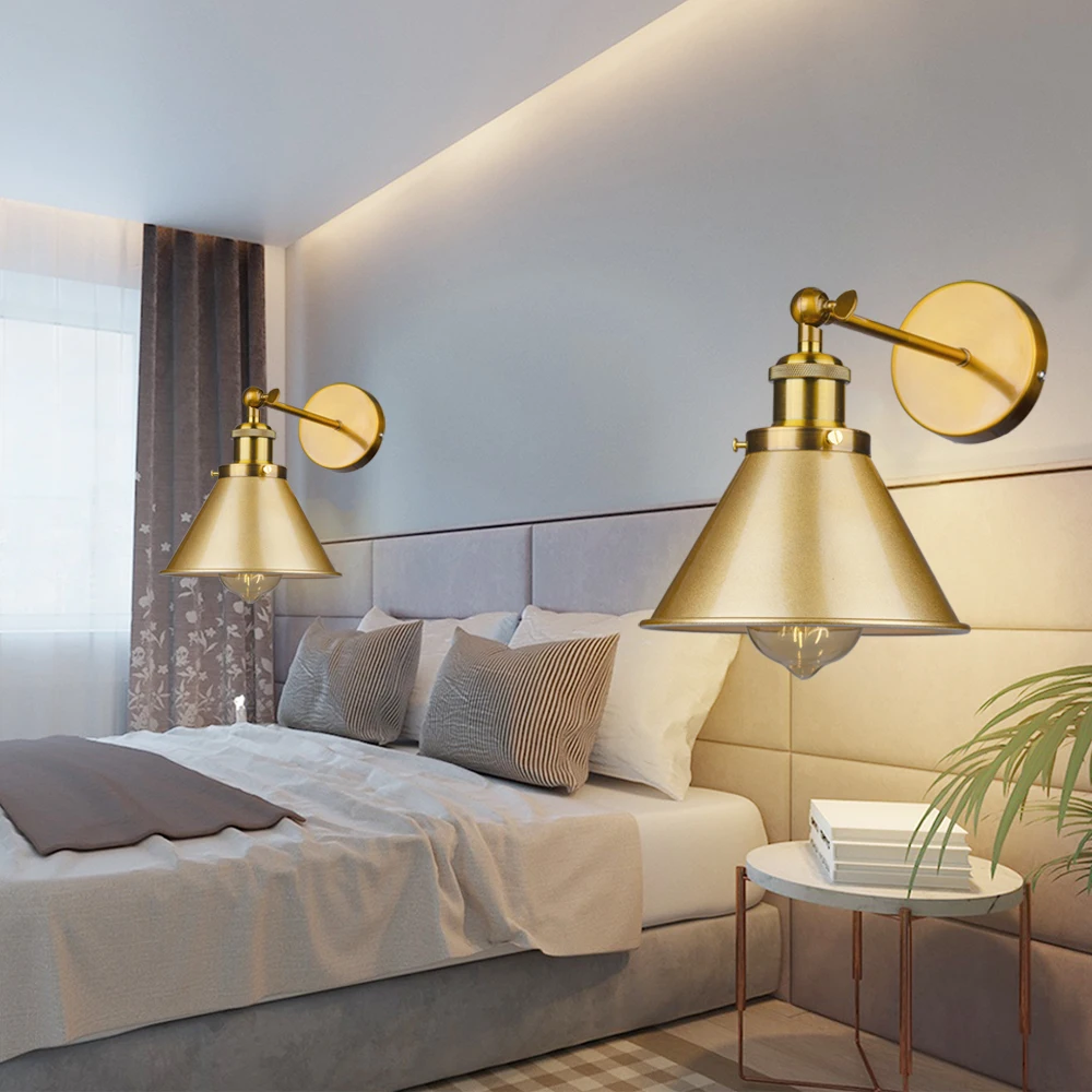 Industrial Gold Color Wall Lighting, Wall Mount Lamp Fixtures for