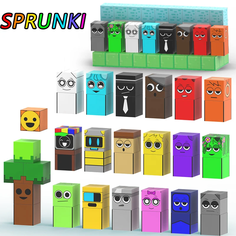 MOC Incredibox Sprunki Magnetic Blocks Music Game Toys