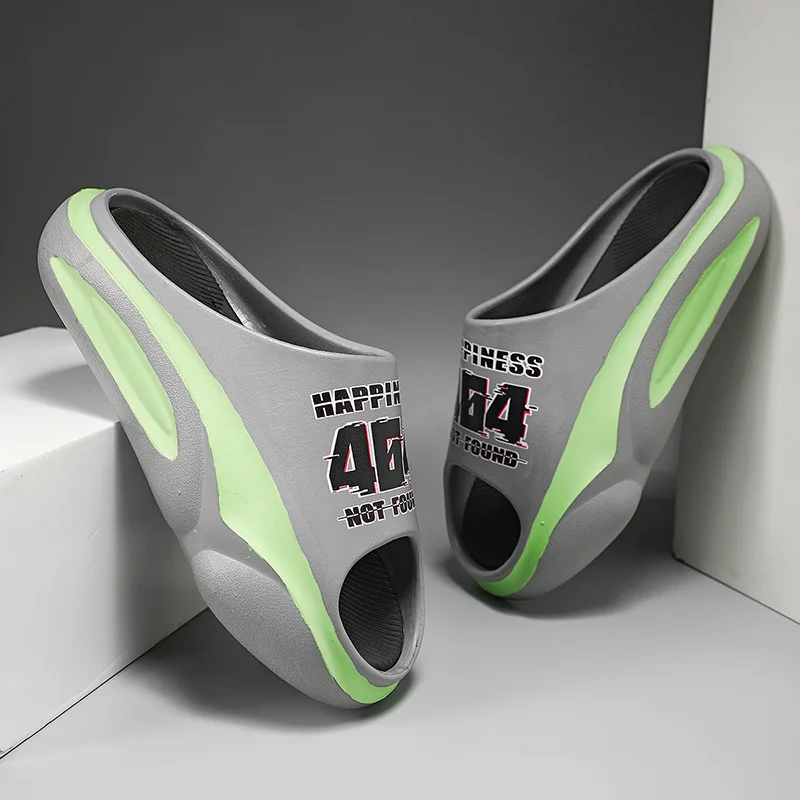 Pantofole antiscivolo per uomo Slip antiscivolo comode con suola spessa Pantofola per cursori in schiuma morbida per interni ed esterni_voghion.com