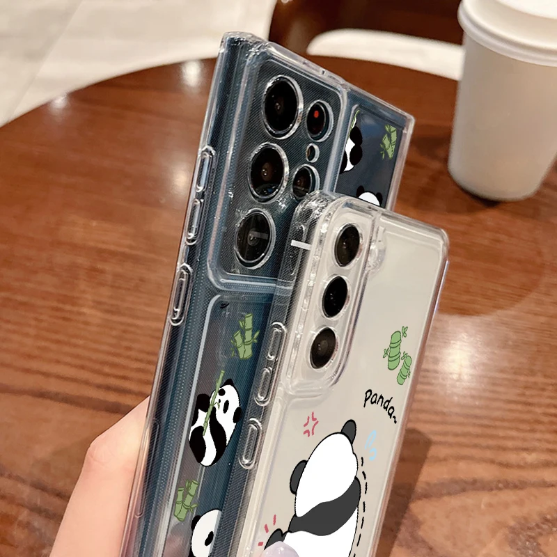 Cartoon Panda Clear Silicone Phone Case