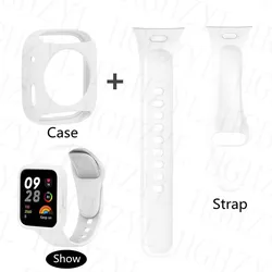 Premium Silicone Watch Band with Protective Case Cover for Redmi Watch3 Active (6)