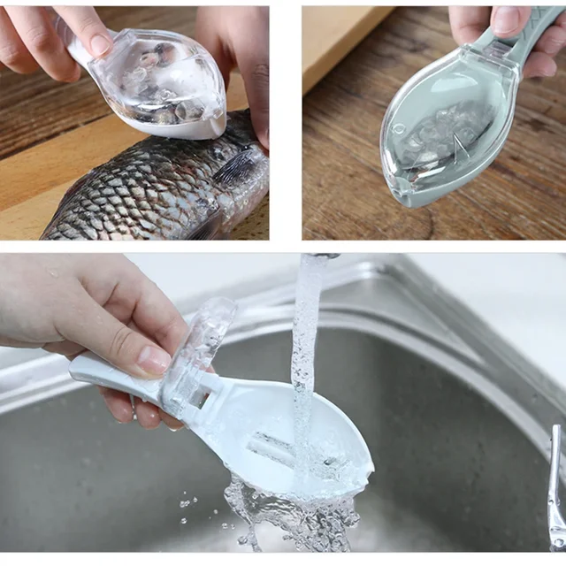 Fish Scales Graters Scraper Fish Cleaning Tool Scraping Scales Device with Cover Home Kitchen Cooking Fish Tool Kitchen Tools 3