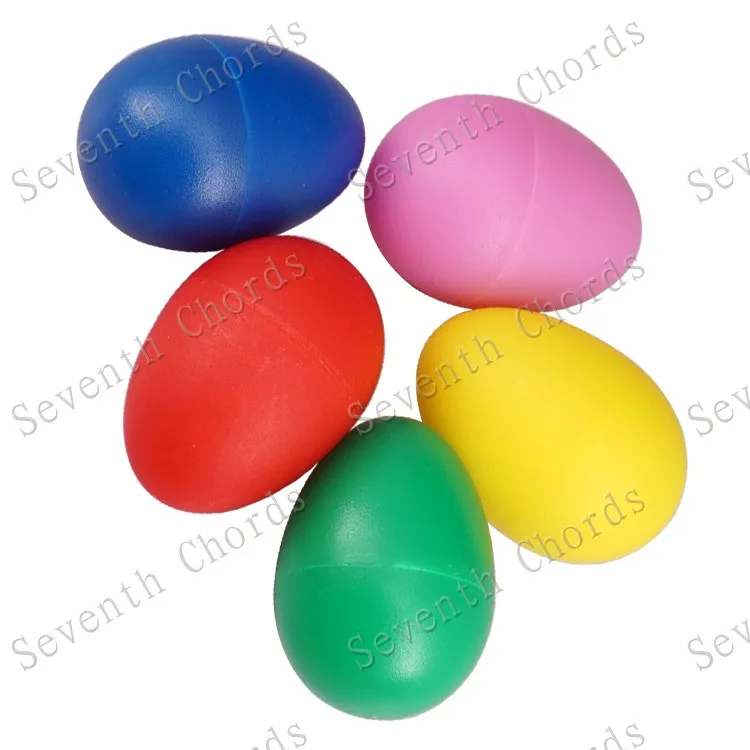 

2 Pcs Coloured Musical Sound Eggs Hand Percussion Maracas Rumba Shakers Rhythm for Ukulele Guitar