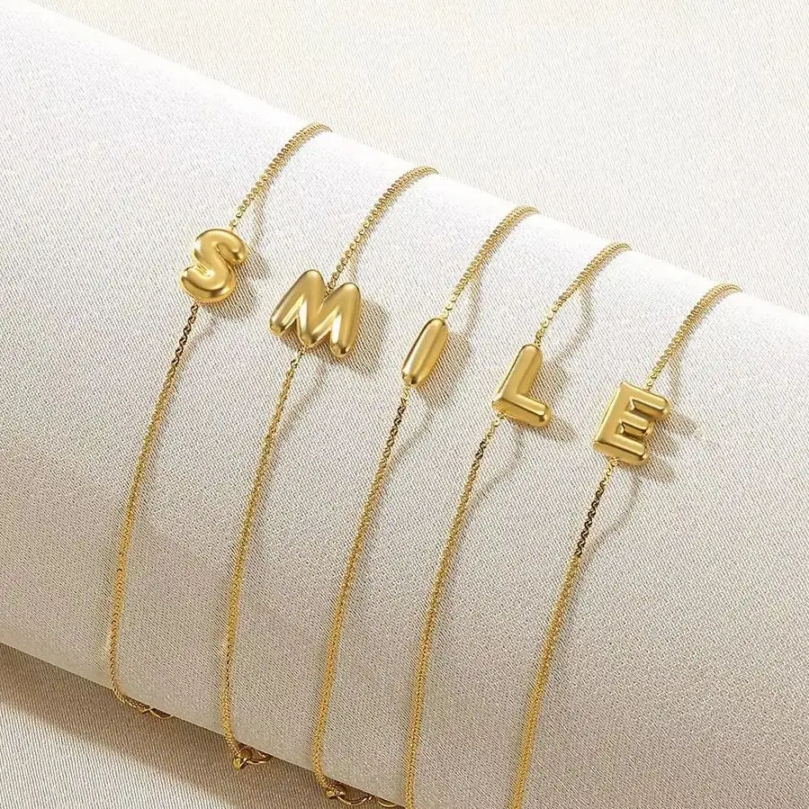 Stainless Steel Letter Bracelet Waterproof For Women