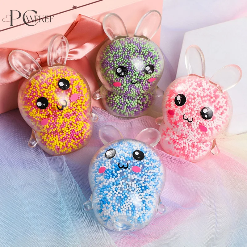 

Luminous Bunny Bear Octopus Ball Decompression Prop Squeeze Fidget For Autism Therapy With Beads Boys Girl Xmas Gift Toy