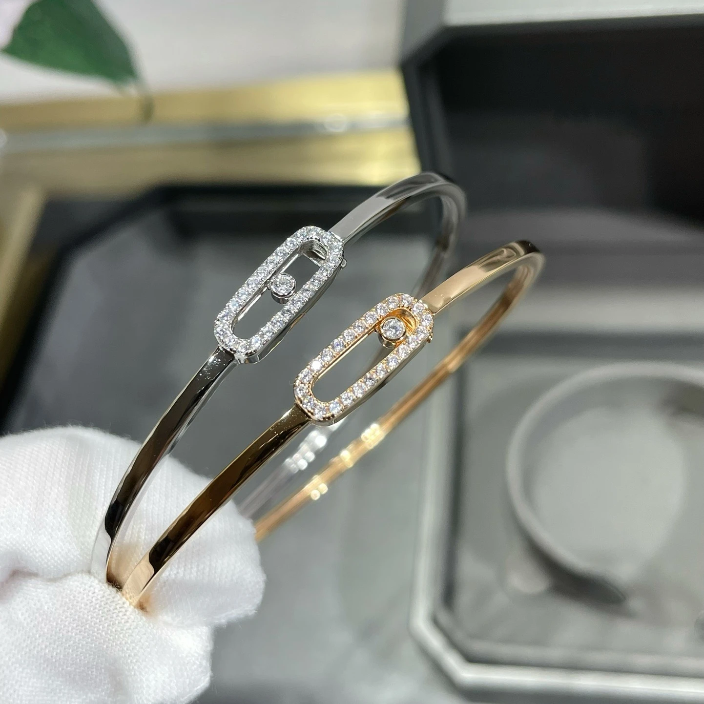 

Лидер продаж, модный Овальный скользящий браслет из стерлингового серебра 925 пробы с бриллиантами для женщин, классическое модное роскошное ювелирное изделие