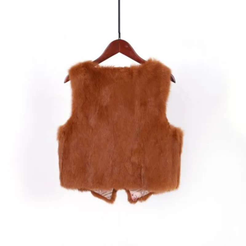 2023 New Skinny-looking Rabbit Fur Vest Women's Short Slim-fit Fur  Coat Clearance Sale