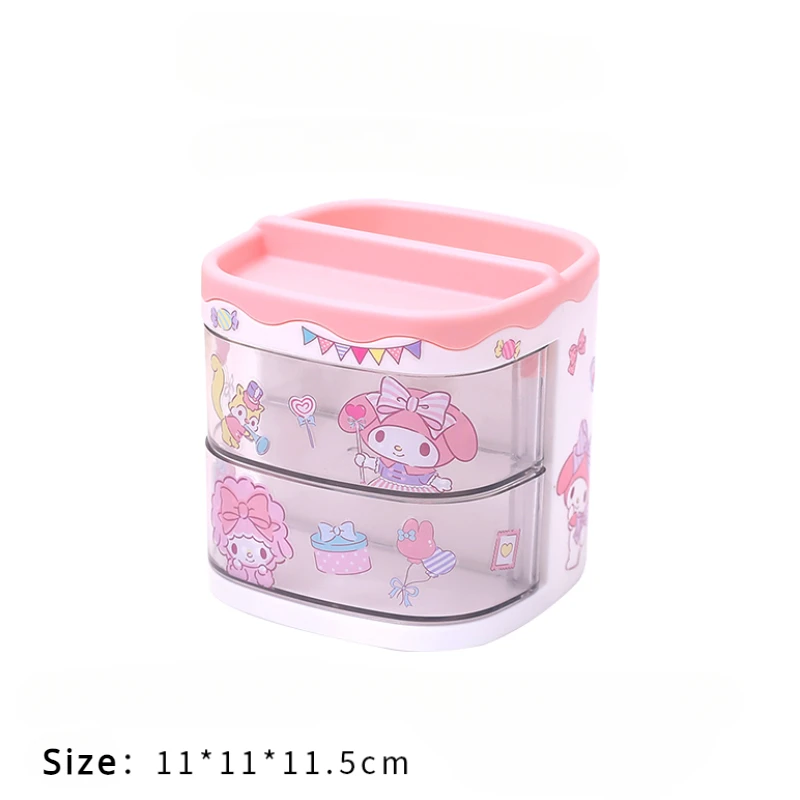 Pen Holder Stand Storage Box Organizer Kuromi Cinnamoroll Melody Sticker Decor Stationary Miniso Kawaii Cute Sanrio School Gift pen holder desk organizer pen and brush holder